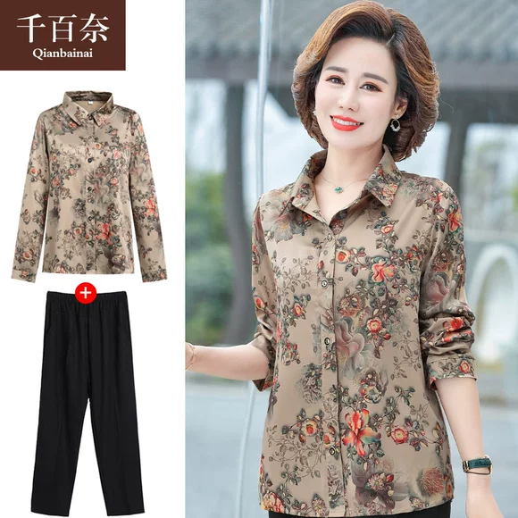 Áo thun nữ trung và dài tay cotton nữ chất liệu cotton sọc cổ tròn áo thun mùa xuân và mùa thu căng đáy quần lót