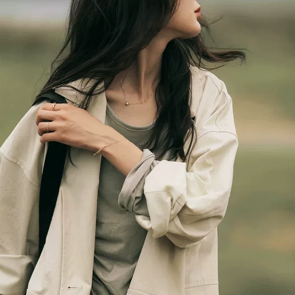 Mùa thu và mùa đông mới béo mm cộng với phân bón XL giảm béo cho nữ 200 kg Phiên bản Hàn Quốc của chiếc áo gió nữ tự trồng dài - Trench Coat áo jacket nữ