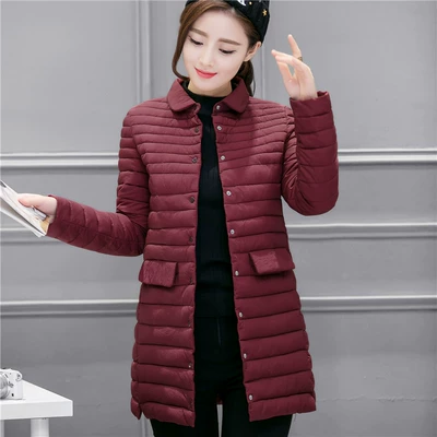 Bộ đồ cotton có độ nén vừa phải và dài xuống 溥 version version áo lông vũ uniqlo nữ dáng dài