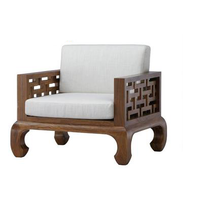 Mới Trung Quốc Zen Rắn Gỗ Sofa Thiết kế Phòng khách Vải Sofa Nhóm Villa Club Khách sạn Nội thất Tùy chỉnh sofa gỗ