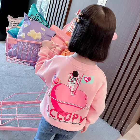 Bộ đồ bé gái mùa thu 2019 quần áo trẻ em mới cho trẻ em học sinh áo len trẻ em lớn thể thao quần áo hai mảnh - Phù hợp với trẻ em thoi trang tre em