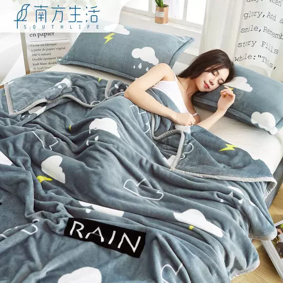 Fale nhung chăn flannel giải trí chăn điều hòa chăn chăn là màu tinh khiết nhung nhung