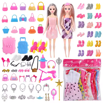 6 phút 30cm Phụ kiện Barbie Đại dương Đồ nội thất Công chúa màu hồng Giường Dress Set DIY Đồ chơi đa dạng búp bê cho bé gái