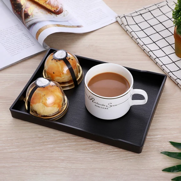 Bánh pizza kiểu Nhật Bản đĩa gỗ tấm cốc hình chữ nhật khay retro hộ gia đình khay trà tấm bánh mì bảo vệ môi trường tấm gỗ khay gỗ vuông