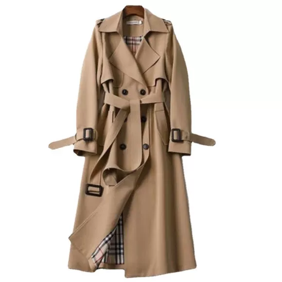 Áo gió nữ 2019 mùa xuân mới của phụ nữ Hàn Quốc giản dị lỏng màu rắn hoang dã áo khoác dài trùm đầu - Trench Coat áo khoác len cardigan nữ