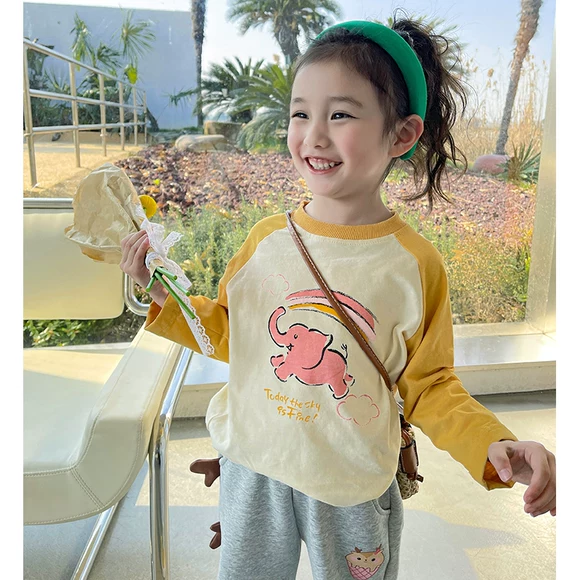 Quần áo trẻ em Zhongda mùa thu 2018 mới phù hợp với thời trang Hàn Quốc phiên bản Hàn Quốc quần áo trẻ em nước ngoài quần ống rộng hai mảnh
