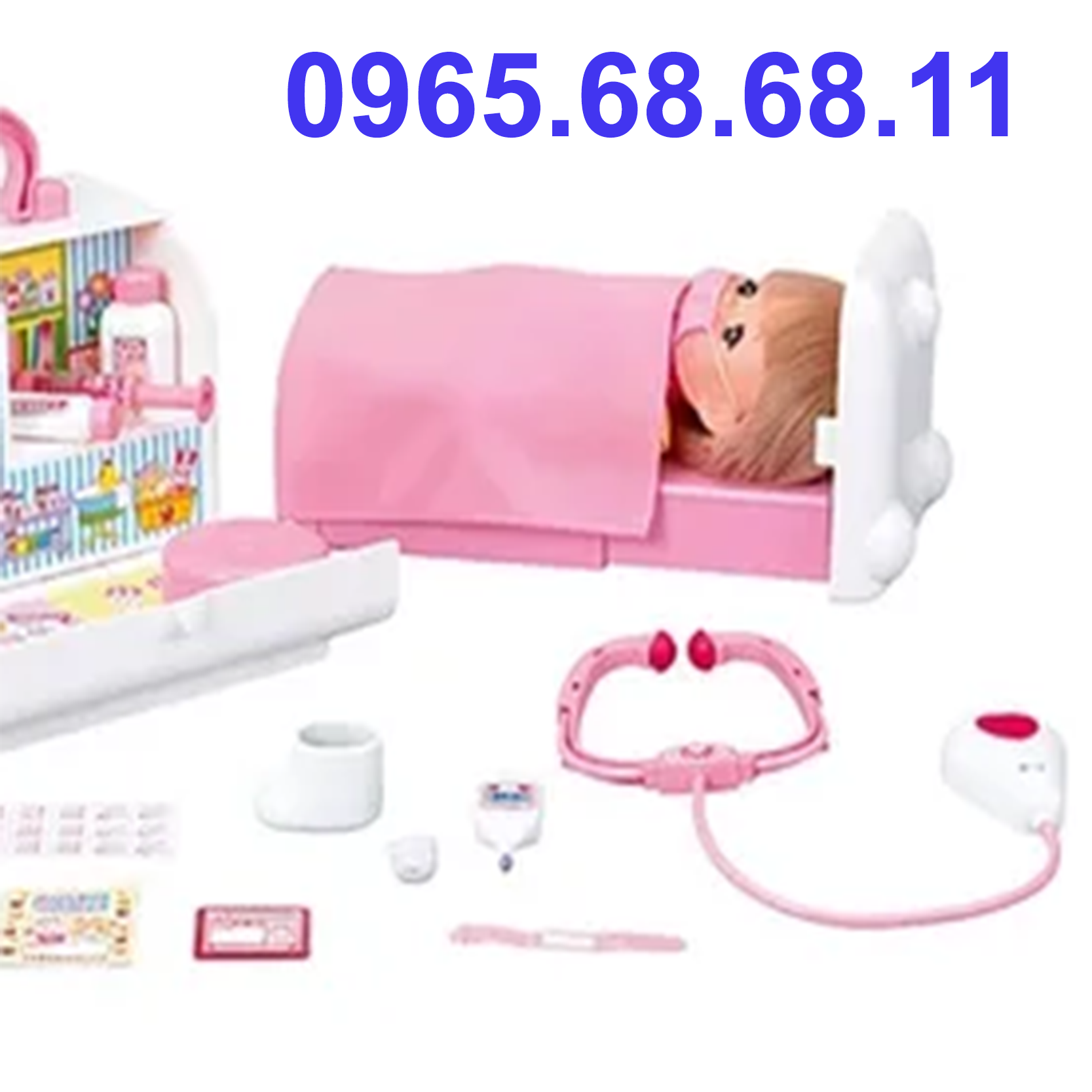 Phụ kiện đạo cụ Nhật Bản Mellchan Milu búp bê bé gái bồn tắm, bộ đồ chơi khám bệnh đồ chơi cho bé