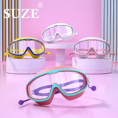 Kính râm cho bé trai và bé gái hoạt hình kính bơi kính râm màu hồng hình trái tim - Goggles kính bơi cận speedo