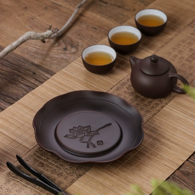 Zisha nồi gốm nồi đệm khay trà khô bóng đèn Nhật Bản bộ trà Kung Fu mat trà khay trà phụ kiện trà đạo - Trà sứ bình pha trà thủy tinh có lõi lọc