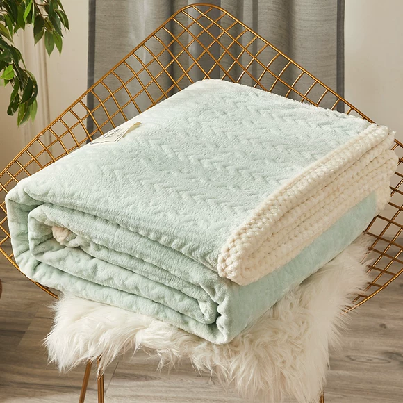 Net đỏ triều flannel chăn điều hòa không khí nap sofa chăn du lịch đang dày lên với một tấm chăn ấm áp xe giải trí mền - Ném / Chăn