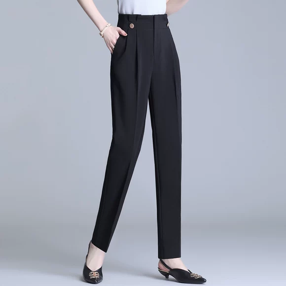 Quần ma thuật phần quần legging nữ mỏng mặc xuân hè 2019 mới chân cao eo đen quần cotton co giãn màu đen - Khởi động cắt quần ống rộng nữ