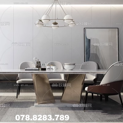 Hiện đại mới Trung Quốc rắn gỗ bàn ăn bàn ghế kết hợp hiện đại tối giản bàn hình chữ nhật đồ nội thất tùy chỉnh 573034 - Nội thất văn phòng giá ghế văn phòng